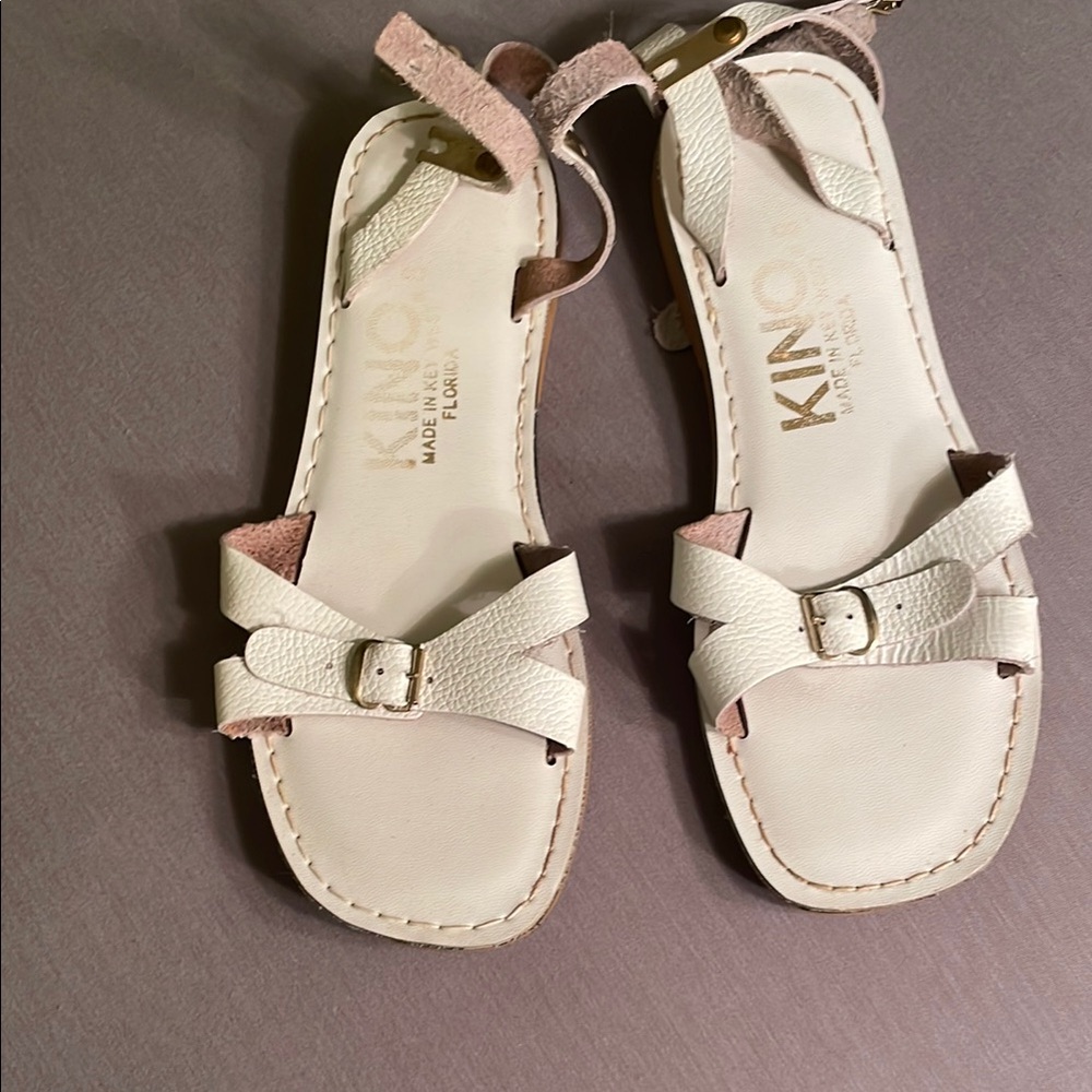 Women's White Leather Kino Sandals
